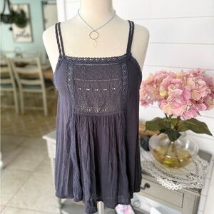 American Eagle Outfitters Navy Blue Lace Camisole